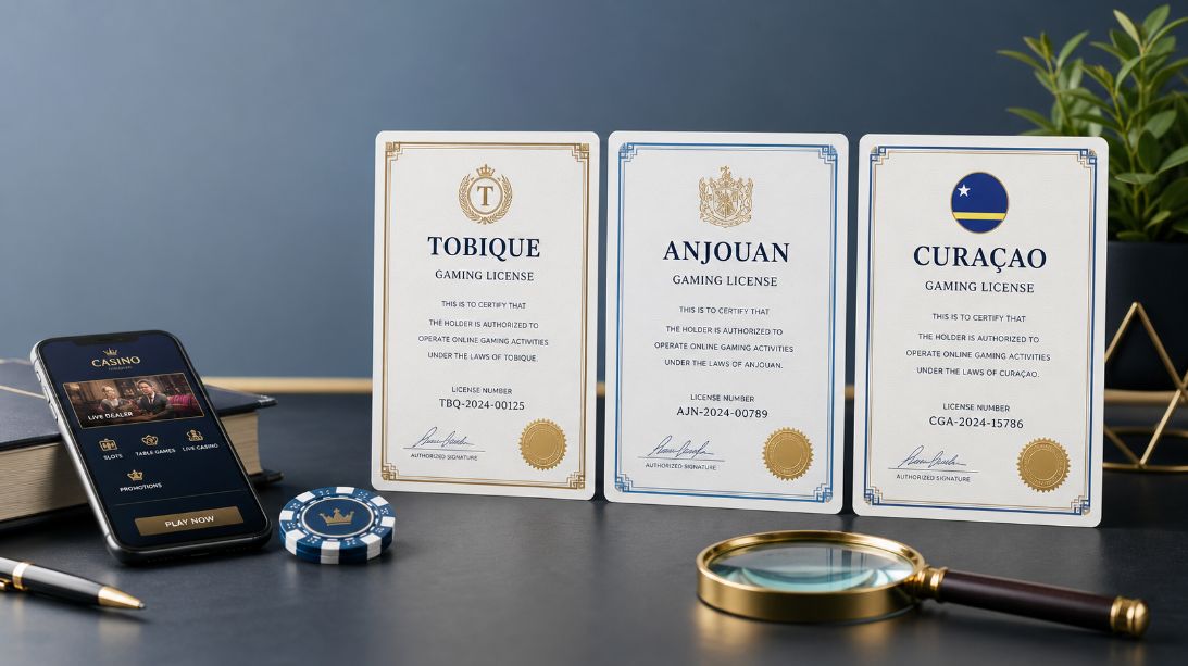 Tobique, Anjouan, and Curaçao casino license comparison
