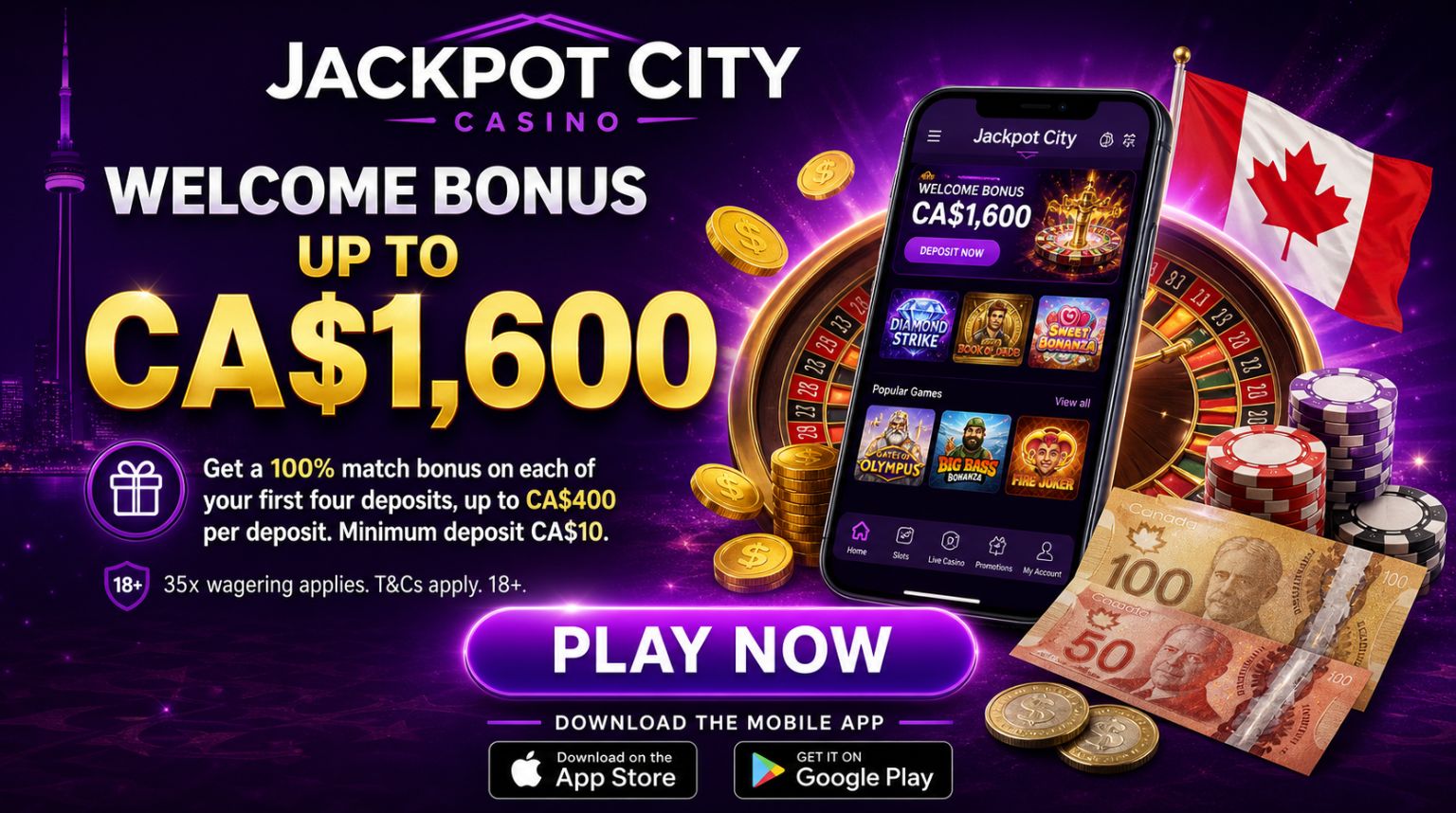 Jackpotcity Online Casino Canada, Ontario licence